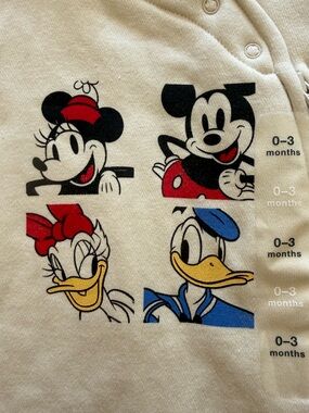Disney Cream Baby Onesie with Red, Blue, Yellow Accents